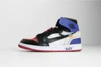 baskets montantes homme nike air jordan 1 retro off-white  noir bleu blanc